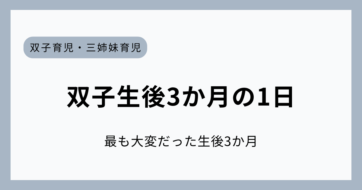 もっとも大変だった生後3か月の双子と過ごしていた1日の流れ