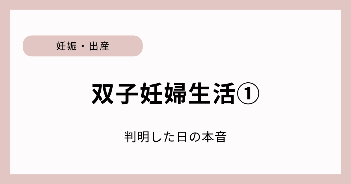 双子妊娠が分かった瞬間に感じた不安と正直な気持ち