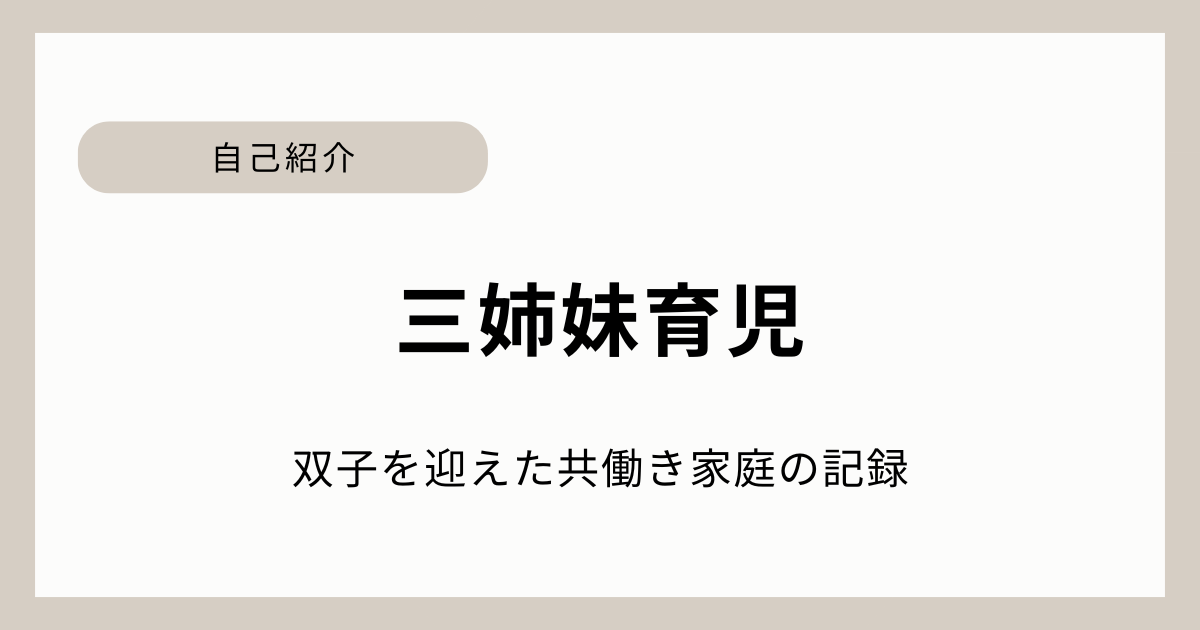 双子を含む三姉妹を育てる共働き夫婦の育児ブログ自己紹介